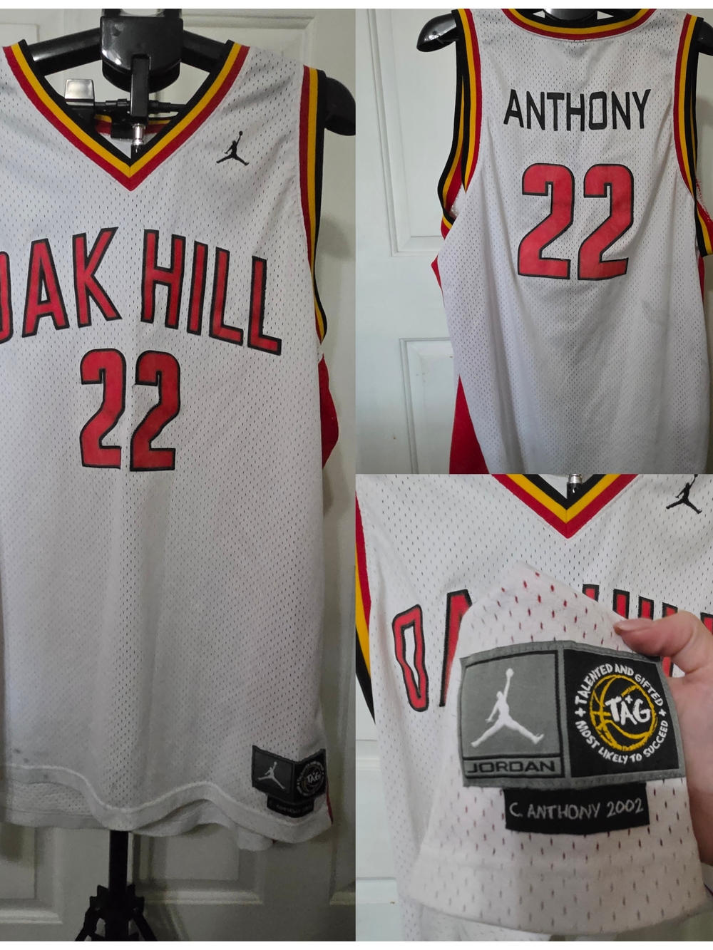 Vintage 2002 Jordan Carmelo Anthony Oak Hill High School Jersey 3XL